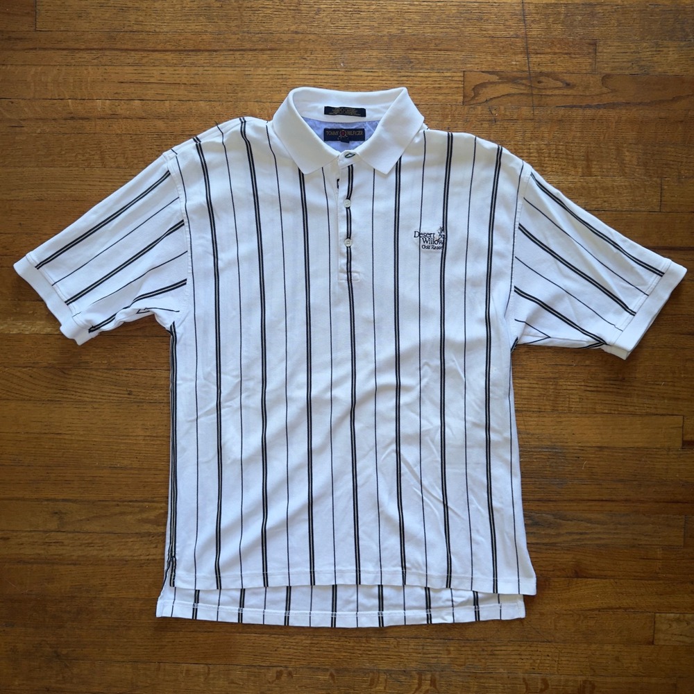 Tommy‎ Hilfiger Golf Polo Shirt Mens Large Desert Willow Resort Striped